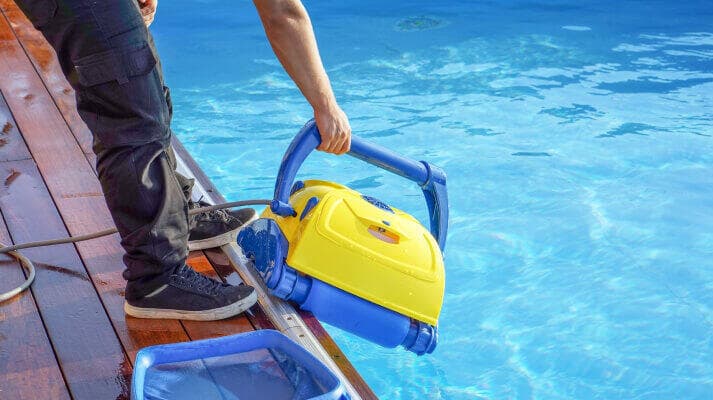 Pool drain and clean process